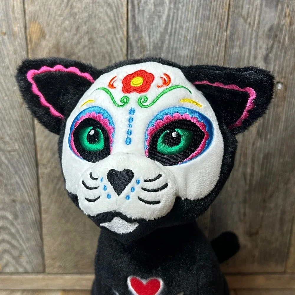 Haylee Sugar Skull Black Cat Plush Day of the Dead Dia de los Muertos 10.5 inch